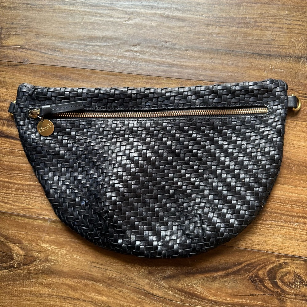 Clare V. Grande Fanny Black Woven NO STRAP - Picture 3 of 13